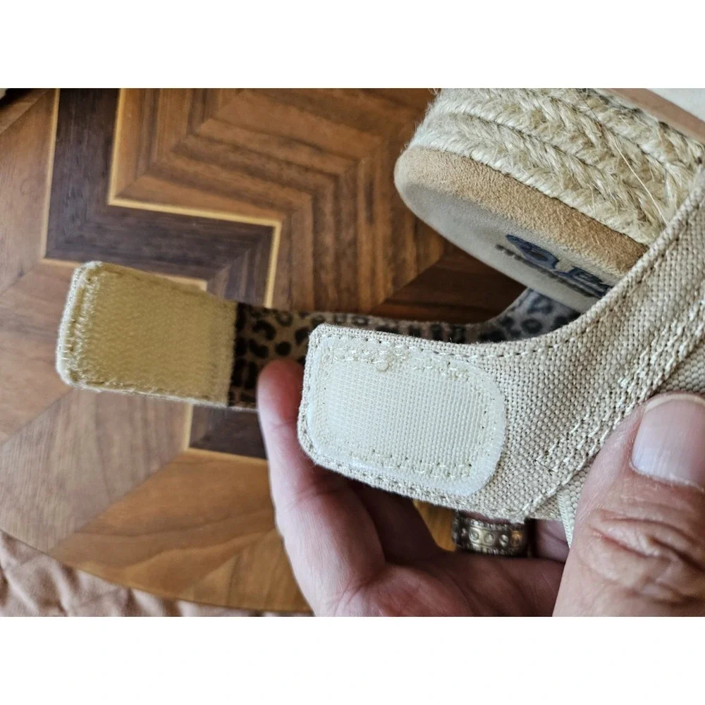 Skechers BOBS Desert Kiss Espadrille Wedge Crisscross Straps Braided Jute, Sz. 8